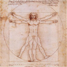 Proportions-Schema, Leonardo da Vinci, 1494, Gallerie dell'Accademia, Venedig