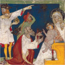 Gurk, Gotisches Fresko, Anbetung der Weisen, Vorhalle, 1340